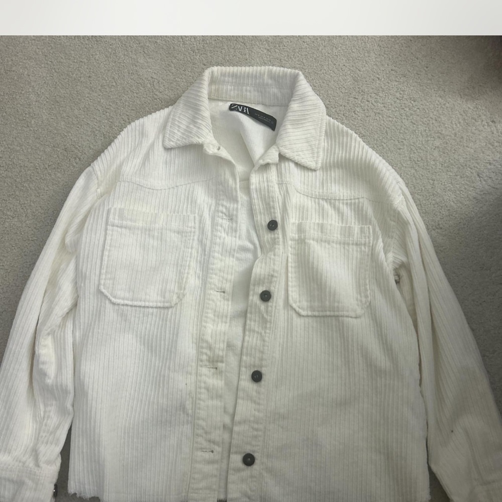 Zara White Corduroy Jacket